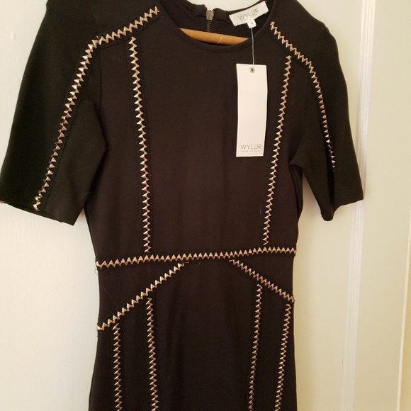 **SOLD**NWT Black&Gold Wyldr Dress - Picture 2 of 5